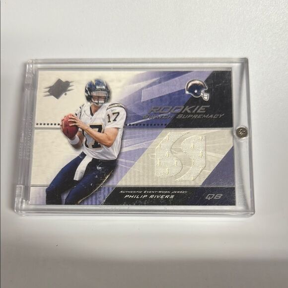 Rookie Patch Supremacy Football Card of Phillip Rivers rookie jersey card - Picture 2 of 3